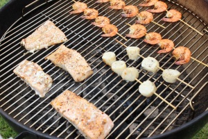 Salmon Cakes Grilling